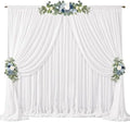 20ft x 10ft Cream White Backdrop Curtains, Wrinkle-Free Sheer Chiffon Fabric Photo Backdrop Drapes for Wedding Arch Party Ceremony Stage Photography Decorations by WishCare