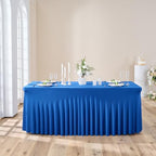 Spandex Tablecloth 6FT Rectangle Table Cover 4 Pcs Royal Blue Wrinkle-Free - Image 5