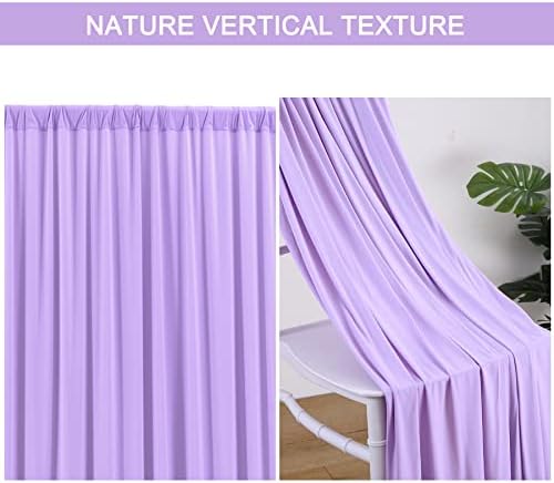 20x10ft Lavender Backdrop Curtain for Weddings, Wrinkle-Free Polyester Fabric Purple Backdrop Curtain Drapes for Birthday Party Photo Photography Decoration 5ft x 10ft,4 Panels - Image 6