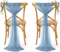 MDS Pack of 200 Chiffon Chair Sashes for Wedding & Event Décor - Dusty Blue by MDS