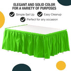 Exquisite Lime Green Table Skirt 24 Pack - Disposable Plastic Table Skirts for Rectangle Tables 6ft 8ft & Round Tables - 29in x 14ft Self-Adhesive Strip - Birthday Wedding Gender Reveal Decor - Image 2