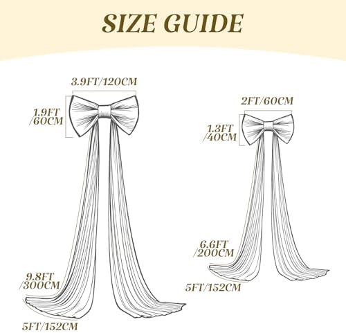 Beige Large Bows Backdrop Giant Bows Birthday Party Decorations Large Giant Bow Decor, Cream Giant Satin Bow Decoration for Wedding Baby Shower Birthday Photo Booth 24"x16" - Image 5
