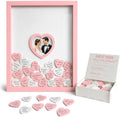 Wedding Guest Book Alternative for Reception with Hearts Guest Book Wedding Reception a Frame Sign Decor Books Recuerdos para Boda Baby Scrapbook Wooden Frames (Pink) by Unknown