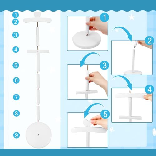 Huaerle Baby Clothes Display Stand Wooden Baby Shower Centerpiece, White - Image 3