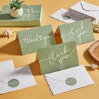 Naozinebi 100 Pack Thank You Cards with Envelopes and Stickers 6x8 Inches Green Sage Thanks Greetings Card Minimalistic Elegant Blank Cards for Wedding Baby Shower Birthday Holiday Supplies - Image 5