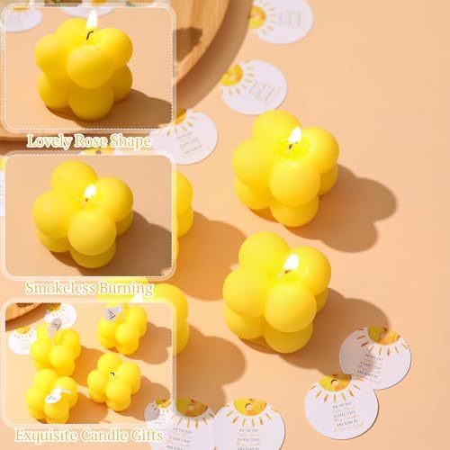 MTLEE 24 Sets Light Yellow Baby Shower Party Favors Small Bubble Candle - Image 3