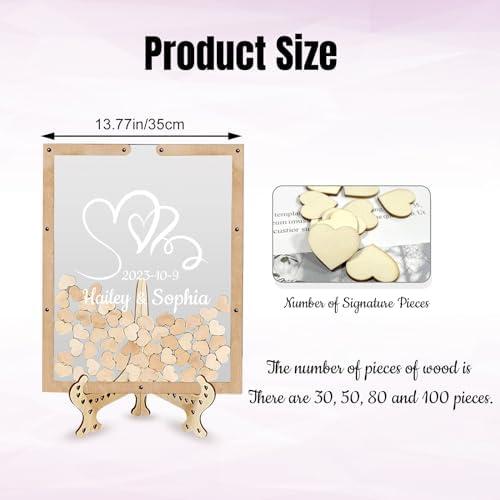Personalized Wedding Alternative Guest Book, Custom Wooden Guest Book - Image 2