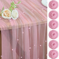 Pearl Table Runner Tulle Gauze Sheer Wedding Party Home Decor by JALANCY