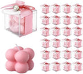 ACITHGL 30 Sets Fully Assembled Small Bubble Candle Party Favors for Guests Bulk Bridal Showers Favors Candles with Stylish Ribbons Thank You Cards Gifts (Pink) by ACITHGL