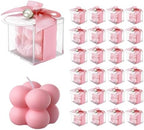 ACITHGL 30 Sets Fully Assembled Small Bubble Candle Party Favors for Guests Bulk Bridal Showers Favors Candles with Stylish Ribbons Thank You Cards Gifts (Pink) by ACITHGL