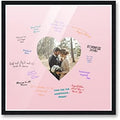 Poster Palooza 20x20 Black Autograph & Signature Picture Frame With Pink Heart Opening Photo Mat for 6x6 Pictures - With Pens, UV Acrylic & Foamboard Backing by PosterPalooza