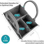 Cute Castle 2 Pack Diaper Caddy Organizer - Portable Baby Caddy Organizer with Handle, Nursery Storage Bin and Car Organizer for Girls, Boys - Baby Gift Basket - Dark Grey, Large - Image 2