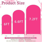 FOTSHARER Hot Pink Arch Cover Set of 3 Spandex Arch Backdrop Cover Pink (7.2FT, 6.6FT, 6FT) Wedding Arch Stand Covers for Chiara Backdrop Stand Covers for Birthday Party Banquet Indoor Outdoor Decor - Image 2