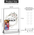 PPH-Sisy Acrylic Sign Holder 8.5x11 Double-Sided Silver Picture Frames Clear Sign Holder for Flyer Holder Menu Holder Wedding Table Number Holder Photo Frame - 6 Pack - Image 3