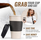 Promora 12 oz Natural Cream Disposable Coffee Cups with Lids & Sleeves, Hot Coffee Cup Sleeves Disposable, Premium Insulated To Go Coffee Paper Cups with Lids & Sleeves (12 oz, Pack of 80) - Image 6