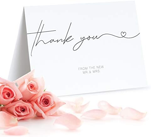 120 Heavyweight Blank Wedding Thank You Cards with Envelopes, Personalized Greetings Gratitude Letter From The New Mr and Mrs, Wedding Thank You Notes with Envelopes & Stickers (4x6 Inches) (120 Pack) - Image 6