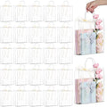 WDSHCR 50 PCS Clear Plastic Gift Bags with Handles, Party Favor Bags with Ribbons, Reusable Goodie Tote Bags for Wedding, Baby Shower, Birthday (Clear 10 x 12.5 x 3.1, 50 Pack) by WDSHCR