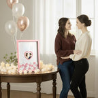 Wedding Guest Book Alternative for Reception with Hearts Guest Book Wedding Reception a Frame Sign Decor Books Recuerdos para Boda Baby Scrapbook Wooden Frames (Pink) - Image 6