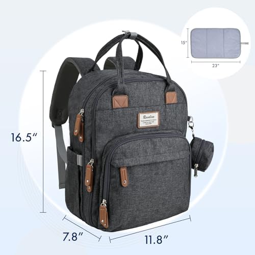 RUVALINO Travel Diaper Backpack with Vacuum Compression, Dark Gray - Image 5