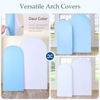 Baby Shower Arch Backdrop Cover-7.2ft 6ft Dual Color White Blue Arch Covers - Image 3