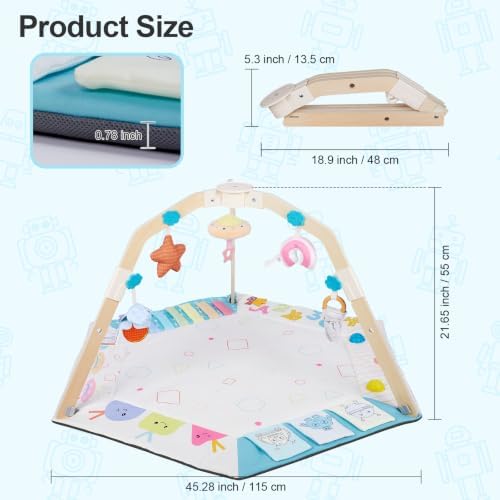 Baby Play Gym Mat with Multiple Sensory Developmental Zones for 0-18Months Babies - Image 4