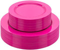 FLOWERCAT 60PCS Hot Pink Disposable Party Plates Set – 30 pcs 10.25″ Dinner Plates & 30 pcs 7.5″ Dessert Plates for Spring Parties, Valentine’s Day, Wedding – Sturdy & Stylish Tableware by FLOWERCAT