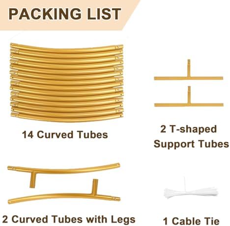 Chamvis Metal Round Balloon Arch Kit, 7.2ft (2.2m) Golden Round Arch Stand Kit: Garden Plants Vines Climbing Frame for Wedding Birthday Photo Background Party Supplies Decorations - Image 6