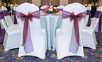MDS Pack of 250 PCS Organza Chair Sashes Wider Dining Chair Bows Ribbon Tie Back for Wedding Party Birthday Bridal Shower Reception Event Banquet Home Chair Cover Decoration - Burgundy - Image 2