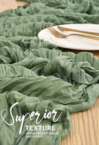 30 Pack Cheesecloth Table Runner 10FT Sage Green Table Runner Boho Gauze Cheese Cloth Table Runners Long Rustic Sheer Table Decorations for Wedding Party Baby Bridal Shower Birthday Holiday Home - Image 4