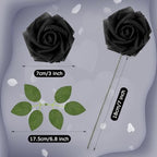 100 Pcs Artificial Foam Rose Flower Faux Bouquet Wedding Fake Rose Gift for Mother's Day Women DIY Bridal Shower Party Table Birthday Home Spring Decor (Black) - Image 2