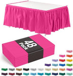 Exquisite Cerise Hot Pink Table Skirt 48 Pack - Disposable Plastic Table Skirts for Rectangle Tables 6ft 8ft & Round Tables - 29in x 14ft Self-Adhesive Strip - Birthday Wedding Gender Reveal Decor by Exquisite