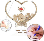Wedding Guest Book Alternative, Personalized Rustic Drop Box Guest Sign DIY Custom Picture Frame 65 Wooden Hearts,Reception Bridal Baby Shower Birthday Funeral Graduation Anniversar (Heart-Shaped) - Image 4