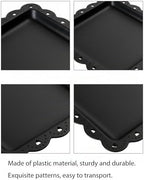 Plastic Serving Tray, 24 Pack Catering Trays Square Serving Platters Fast Food Trays, Reusable Plastic Tray For Party Anniversary Wedding Christmas Baby Shower (Black) - Image 3