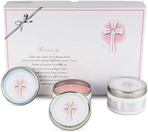 Premium Baptism Favors for Girls | Unique Christening Favors with Soy Wax Candle | First Communion Favors | Christian Party Favors Gift Set for Guests | 6-Pack Blessings Candle Set by MajesticZen