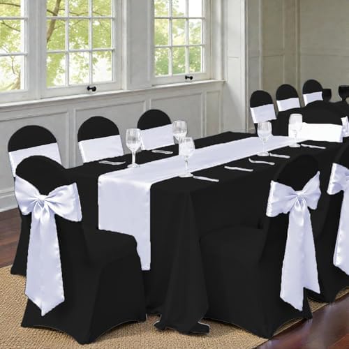 MDS® Pack of 150 Satin Chair Sashes for Wedding & Events – White - Image 6