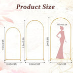 3PCS Metal Wedding Arch Backdrop Stand 6.6/5.9/4.9FT Balloon Arch Stand - Image 4