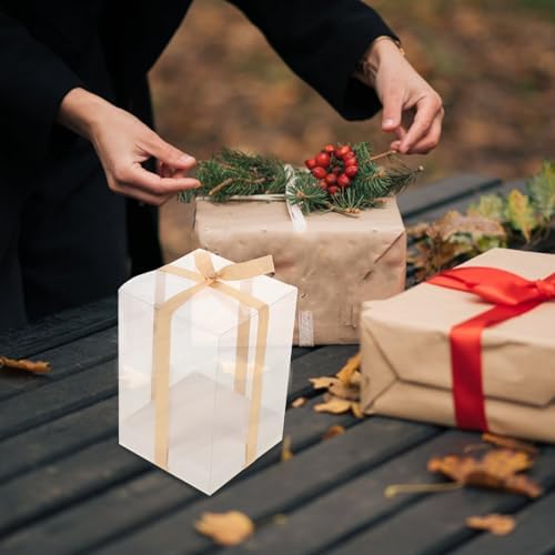 Healvian PVC Gift Box Set with Ribbon, 8 Pieces, 10x10x15cm - Image 6