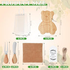 6 Sets Baby Shower Prizes for Game Winners Bear Shaped Bamboo Cheese Board with Knives, Towels, Gift Bags & Thank You Cards – 37Pcs Bridal Shower Favors for Guests - Image 2