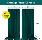 MYSKY HOME 10ft x 10ft Curtains Hunter Green Backdrop Curtains for Parties Wedding Stage Curtains Rod Pocket Sliding Drapes Backdrop Curtain for Baby Showers, Birthday, 5ft x 10ft, 2 Panels - Image 2