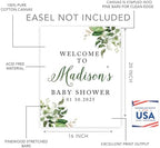 Andaz Press Large Custom Greenery Baby Sign, 16 x 20 Inches, Guestbook Alternative, Leaves Theme, Sprinkle Option - Image 2
