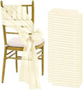 fani Ivory Satin Chair Straps Bows,120 PCS 7x108 Inch,Chair Sash by fani