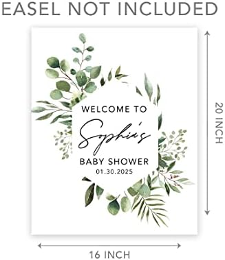 Andaz Press Custom Large Baby Shower Welcome Sign, 16" x 20", Geometric Greenery Personalized Canvas Welcome Sign, Gender-Neutral Signage Canvas Sign for Baby Sprinkle, Fall Baby Shower Decorations - Image 5