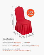 VEVOR Chair Covers, Polyester Spandex Chair Cover, Stretch Slipcovers for Wedding Party Dining Banquet Flat-Front Chair Covers (Red-d, 30PCS) - Image 7