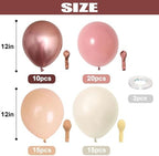 Retro Blush Pink Balloon and Balloon Pump Electric, 60 Pcs Dusty Pink Metallic Rose Gold White Sand Balloon and Portable 600W Air Pump with 2 Nozzles for Bridal Baby Shower Birthday Wedding Decoration - Image 2
