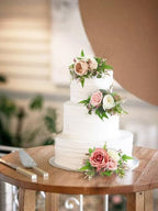 Rinlong 3Pcs Premade Cake Flowers, Pink Wedding Cake Decor - Image 5