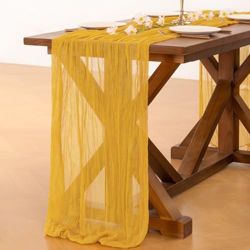 Cheesecloth Table Runner Fall Boho Wedding Birthday Party Home Decor - Image 4