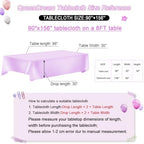 90x156 Rectangle Sequin Tablecloth Lavender Wedding Table Linens Overlay - Image 6