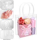 WDSHCR 80 PCS Clear Plastic Gift Bags with Handles, Party Favor Bags with Ribbons, Reusable Goodie Tote Bags for Wedding, Baby Shower, Birthday (Clear 5.9 x 9.8 x 2.8, 80 Pack) - Image 3