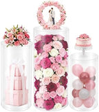 3-Piece Clear Acrylic Pedestal Display Stands Set, 77lbs Load Capacity, Round Cylinder Pedestal Display Plinth Pillars, Modern Display Columns, Large Cylinder Plinths Elegant Display Stand (3-Piece) by Unknown
