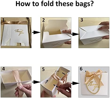 TKSBAG 100 Pack Small Thank You Gift Bags with Handles, 5.5''x 2.3''x4.7'' Mini White Gift Bags Bulk for Baby Shower, Birthday, Wedding, Party Favors, Fathers' Day - Image 5